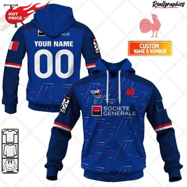 rugby 7s 2024 france jersey style hoodie