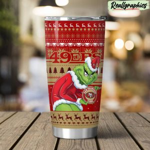 san francisco 49ers grinch christmas stainless steel tumbler