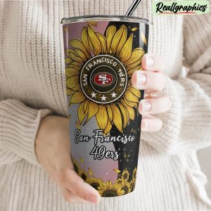san francisco 49ers sunflowers stainless steel tumbler