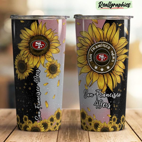 san francisco 49ers sunflowers stainless steel tumbler