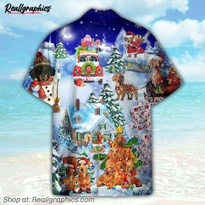 santa dachshund merry xmas christmas gift for pet lovers hawaiian shirt