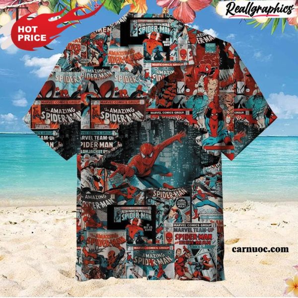 spider-man poster hawaiian shirt