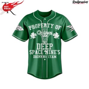star trek st.patrick's day property of deep space nine's drinking team custom baseball jersey