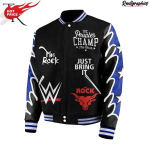 the rock the people's champs baseball jacket