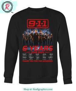 9-1-1 6 years 2018-2024 thank you for the memories unisex shirt
