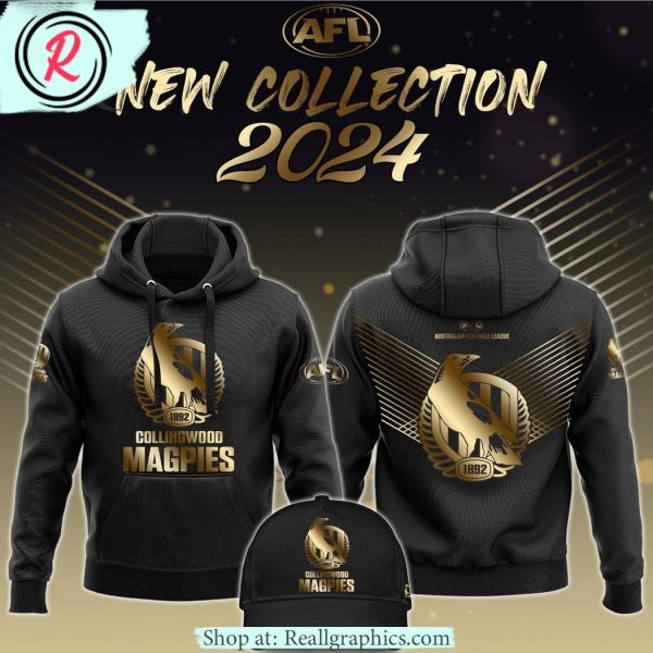 afl collingwood magpies new collection 2024 all over printed hoodie