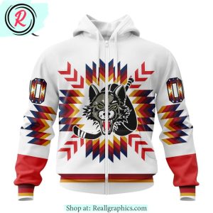 ahl chicago wolves special design with native pattern hoodie