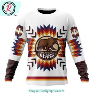 ahl hershey bears special design with native pattern hoodie
