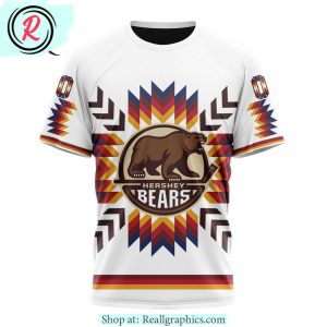 ahl hershey bears special design with native pattern hoodie