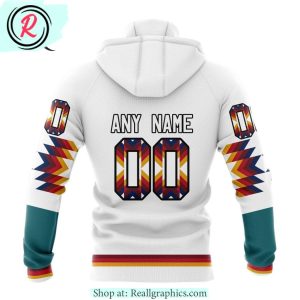 ahl san jose barracuda special design with native pattern hoodie