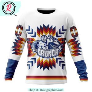 ahl syracuse crunch special design with native pattern hoodie