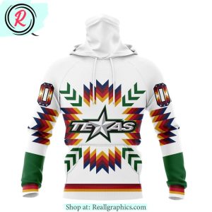 ahl texas stars special design with native pattern hoodie