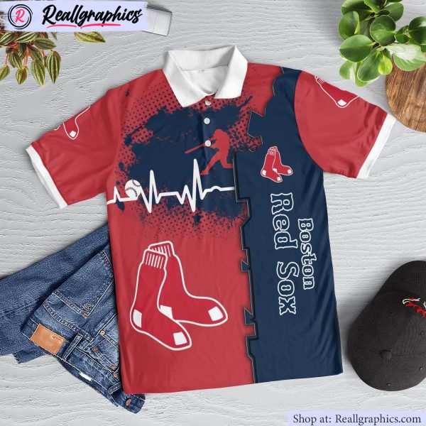 boston red sox heartbeat polo shirt, boston red sox gear