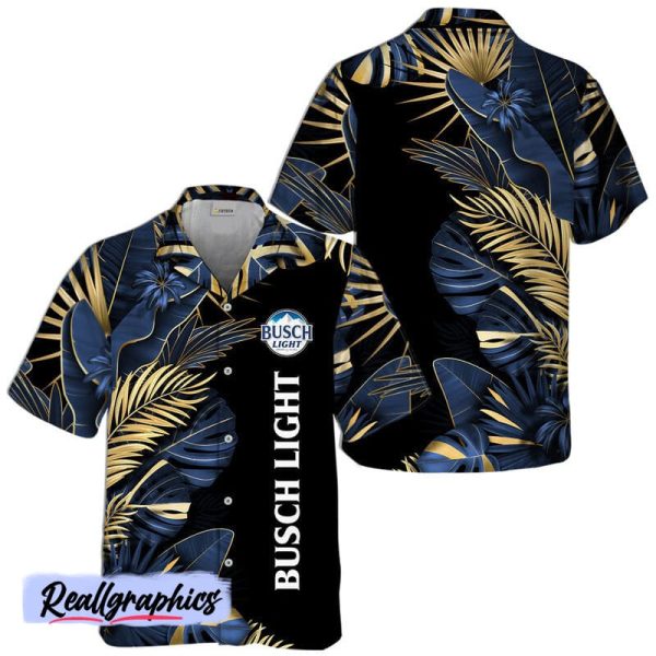 busch light tropical palm hawaiian shirt