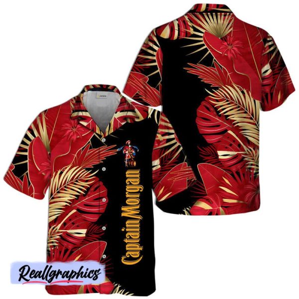 captain morgan tropical palm hawaiian shirt