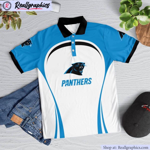 carolina panthers curve casual polo shirt, panthers unique gifts