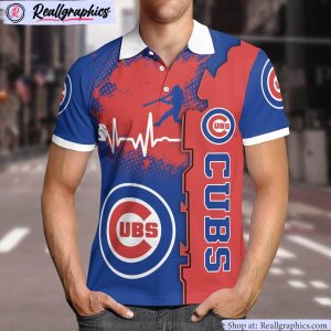 chicago cubs heartbeat polo shirt, cubs team gifts