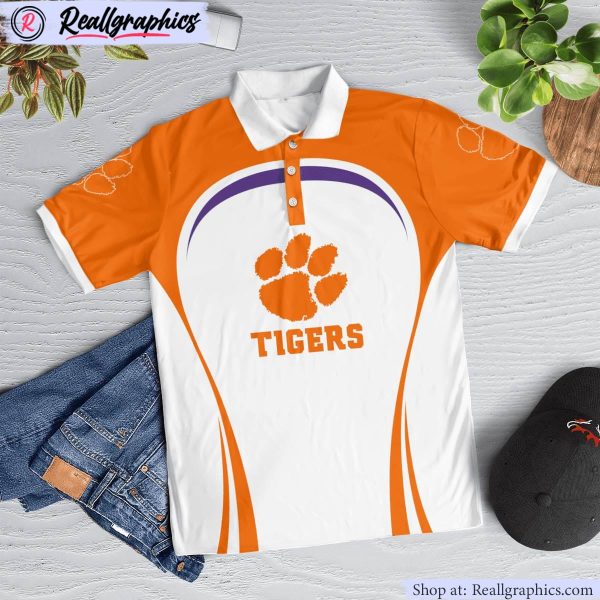 clemson tigers curve casual polo shirt, clemson gifts for fans
