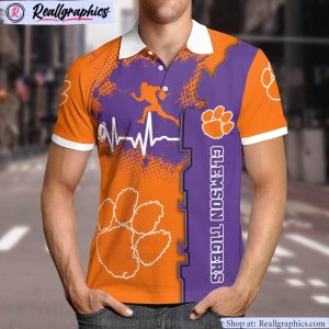 clemson tigers heartbeat polo shirt, clemson tigers merchandise