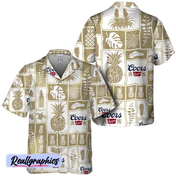 coors banquet tropical pineapple hawaiian shirt