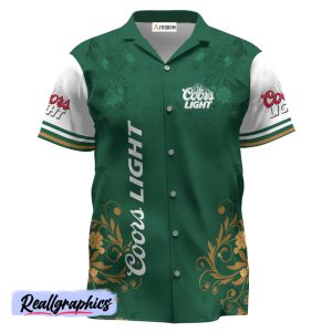 coors light st. patrick's day leprechaun hawaiian shirt