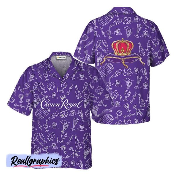 crown royal doodle art hawaiian shirt