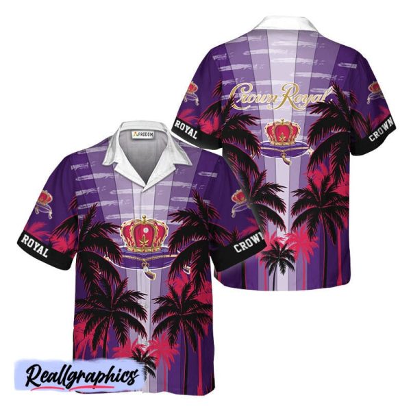 crown royal tropical coconut palms hawaiian shirt