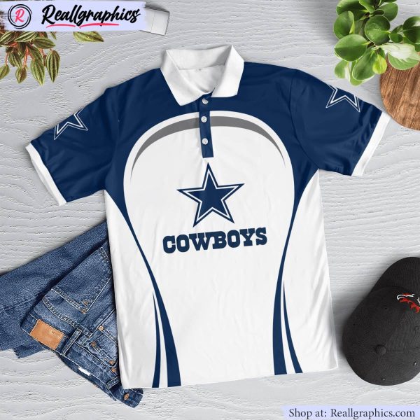 dallas cowboys curve casual polo shirt, cowboys football shirt