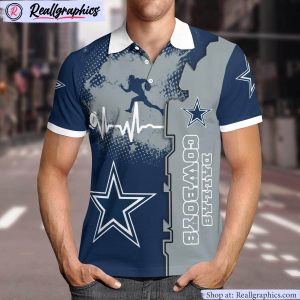 dallas cowboys heartbeat polo shirt, dallas cowboys gifts for fans