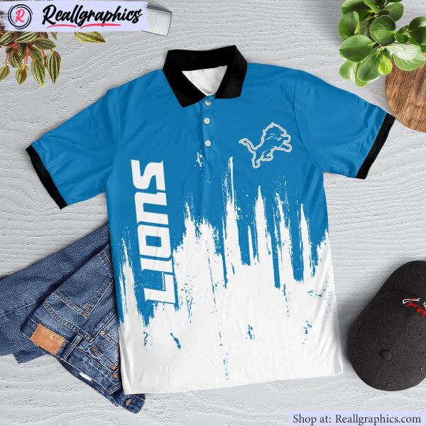 detroit lions lockup victory polo shirt, lions merch