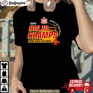iowa state cyclones 2024 big 12 men's basketball conference tournament champions locker room shirt