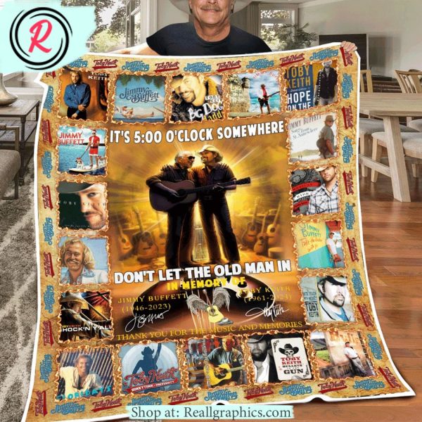 jimmy buffett & toby keith thank you for the music and memories fleece blanket