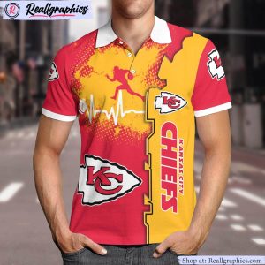 kansas city chiefs heartbeat polo shirt, chiefs fan shirt for sale
