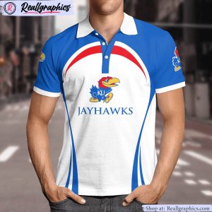 kansas jayhawks curve casual polo shirt, jayhawks gifts for fans