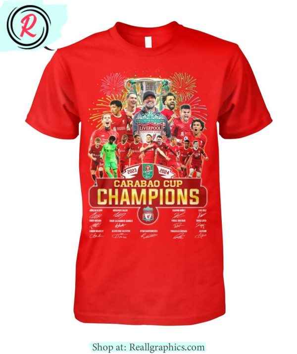 liverpool 2023-2024 carabao cup champions unisex shirt