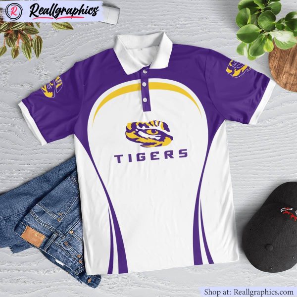 lsu tigers curve casual polo shirt, lsu clothing