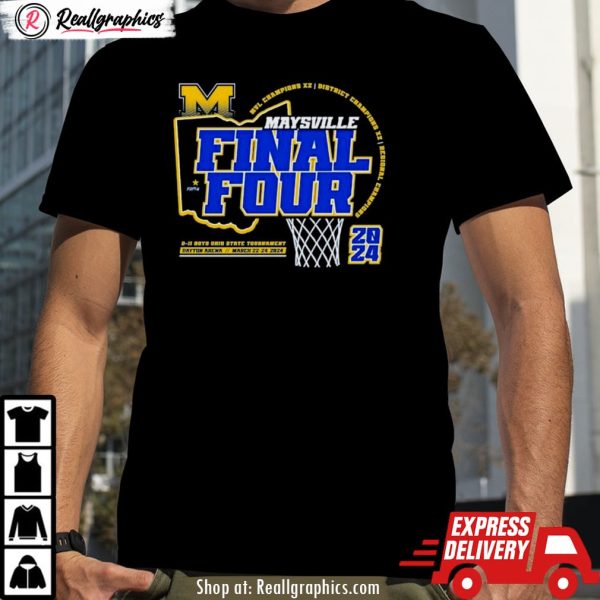 maysville panther 2024 final four d-ii ohio boys basketball state tournament champions shirt