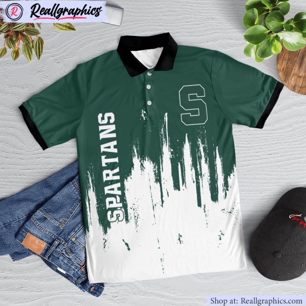 michigan state spartans lockup victory polo shirt, michigan state spartans merchandise
