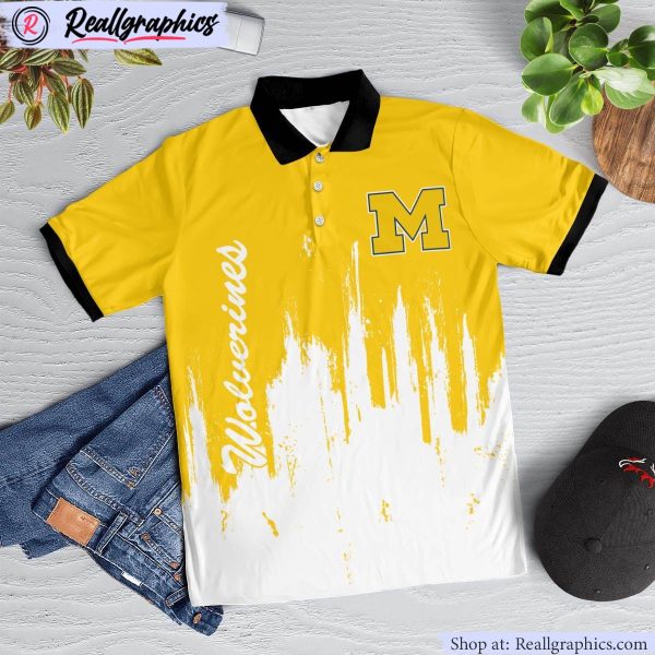 michigan wolverines lockup victory polo shirt, wolverines unique gifts