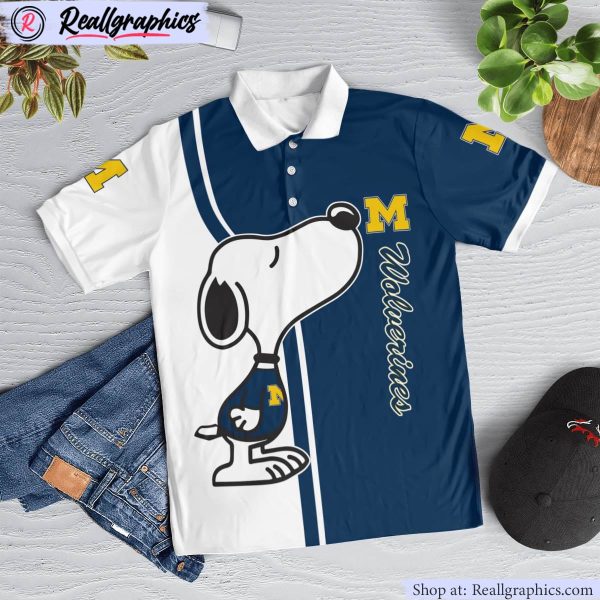 michigan wolverines snoopy polo shirt, michigan wolverines apparel