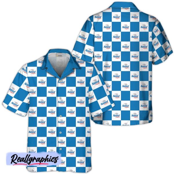 natural light checkerboard hawaiian shirt