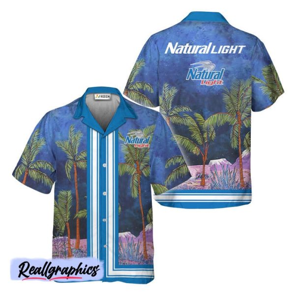 natural light star print bermuda hawaiian shirt