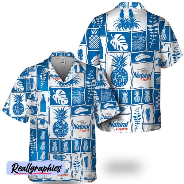 natural light tropical pineapple hawaiian shirt