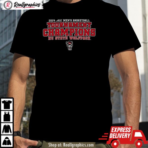 nc state wolfpack 2024 acc men's basketball conference tournament champions bracket unisex shirt