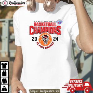 nc state wolfpack 2024 acc men's tournament basketball champions shirt