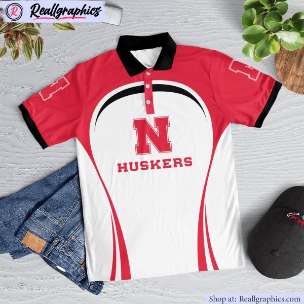nebraska cornhuskers curve casual polo shirt, cornhuskers fan shirt
