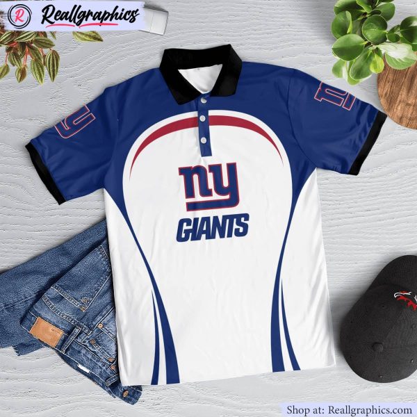 new york giants curve casual polo shirt, giants team gifts