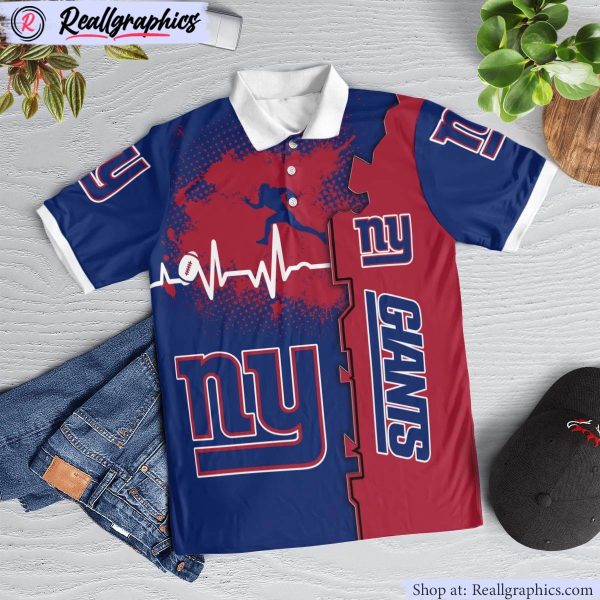 new york giants heartbeat polo shirt, new york giants team gifts