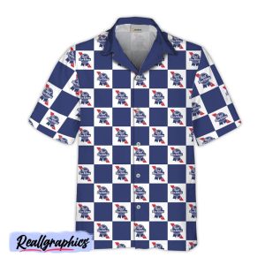 pabst blue ribbon checkerboard hawaiian shirt