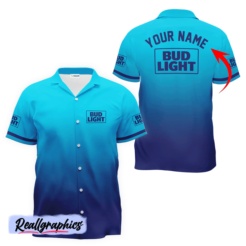 customized bud light ombre hawaiian shirt